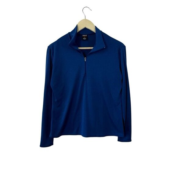 Vintage Patagonia Capilene Medium Shirt Partial Zip Pullover Blue Mens - Picture 1 of 11